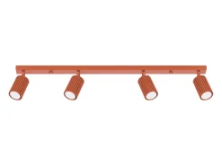 Lámpara de techo Gloow minimalista de aluminio - 4 fuentes luminosas 4000K - L.81 x A.16,5 cm - ocre rojo
