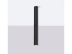 Lámpara de techo Gloow minimalista de aluminio - 1 fuentes luminosas 3000K - L.6,5 x A.60 cm - negro