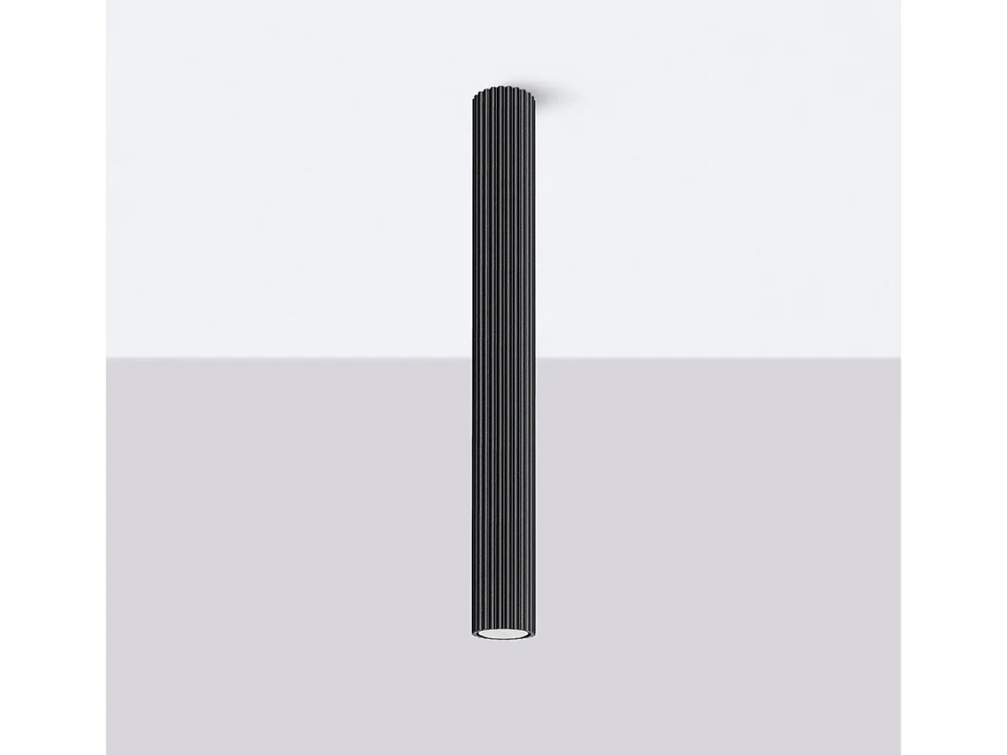 Lámpara de techo Gloow minimalista de aluminio - 1 fuentes luminosas 3000K - L.6,5 x A.60 cm - negro