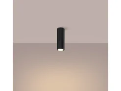 Lámpara de techo Gloow minimalista de aluminio - 1 fuentes luminosas 4000K - L.6,5 x A.20 cm - negro