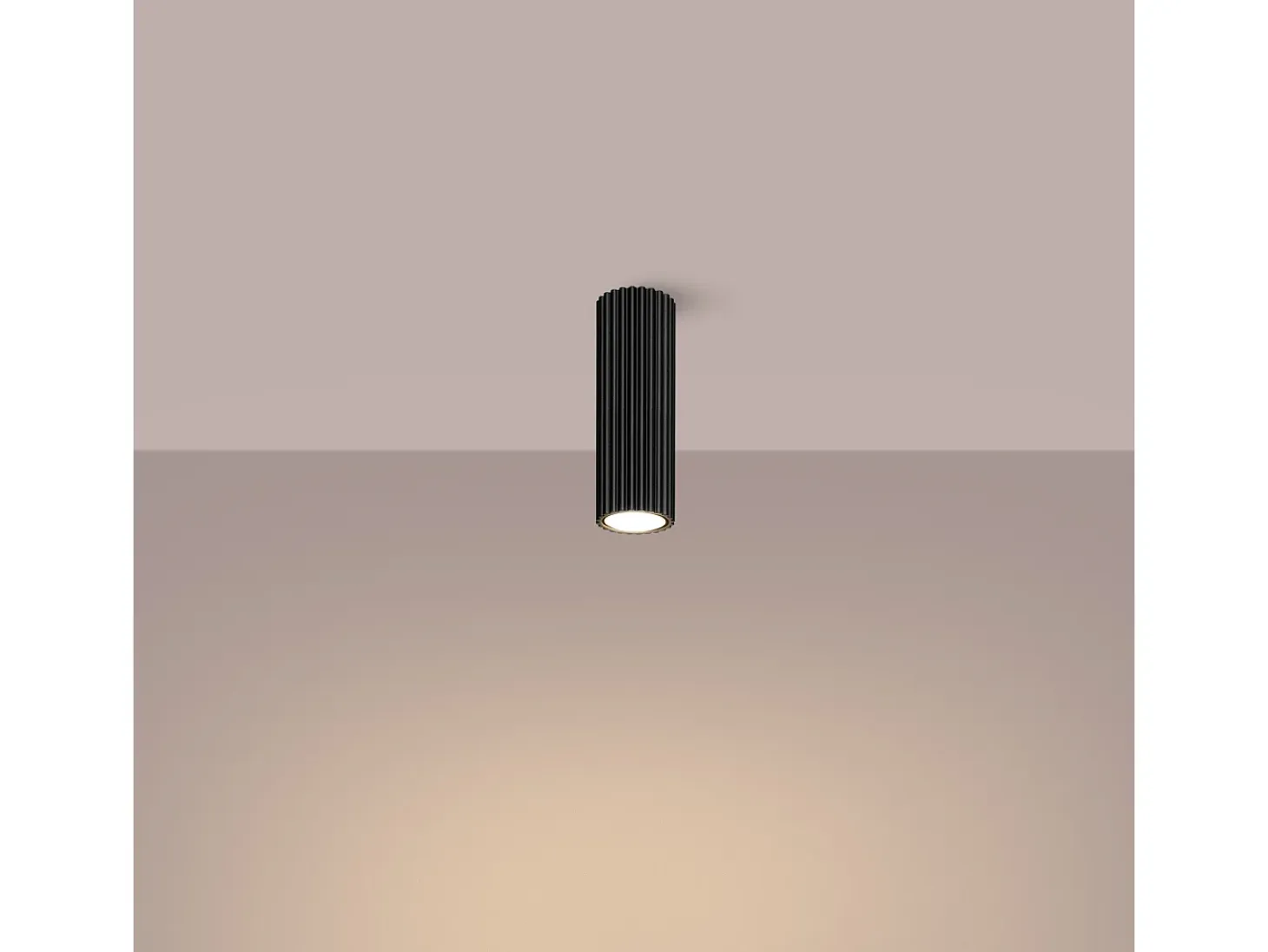 Lámpara de techo Gloow minimalista de aluminio - 1 fuentes luminosas 4000K - L.6,5 x A.20 cm - negro