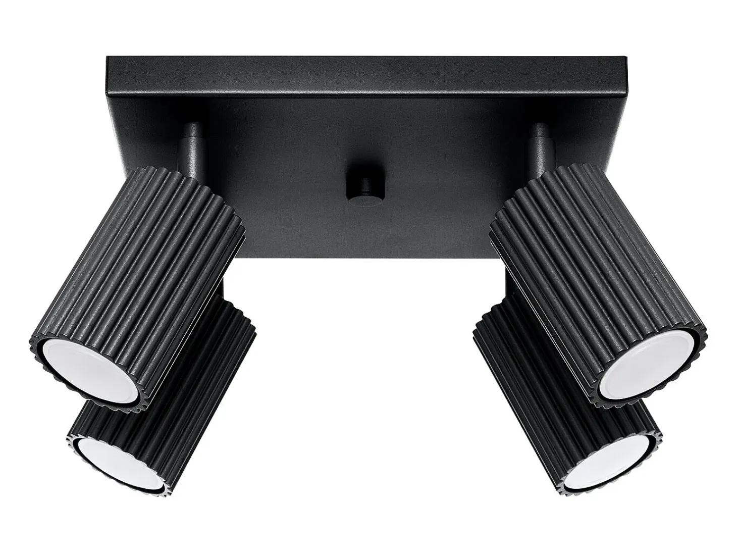 Lámpara de techo Gloow minimalista de aluminio - 4 fuentes luminosas 4000K - L.25 x A.16,5 cm - negro