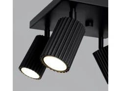 Lámpara de techo Gloow minimalista de aluminio - 4 fuentes luminosas 4000K - L.25 x A.16,5 cm - negro