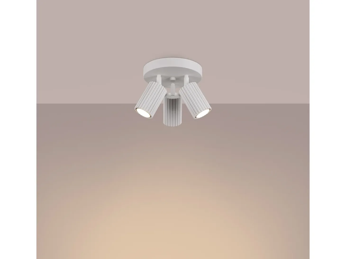 Lámpara de techo Gloow minimalista de aluminio - 3 fuentes luminosas 4000K - L.19,5 x A.18 cm - blanco