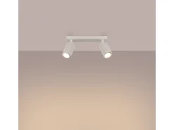 Lámpara de techo Gloow minimalista de aluminio - 2 fuentes luminosas 4000K - L.30 x A.16,5 cm - beige