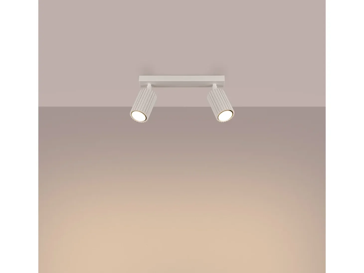 Lámpara de techo Gloow minimalista de aluminio - 2 fuentes luminosas 4000K - L.30 x A.16,5 cm - beige