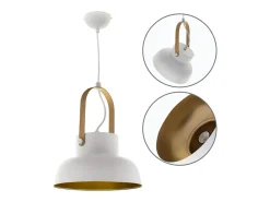 Lámpara de techo Guimar Lumit 40W altura regulable blanco/oro Ø23 cm