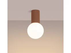 Lámpara De Techo Halo Moderno De Aluminio/Vidrio - 1 Fuentes Luminosas - L.12 X A.21 Cm - Moca