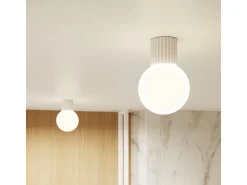 Lámpara De Techo Halo Moderno De Aluminio/Vidrio - 1 Fuentes Luminosas - L.12 X A.21 Cm - Beige