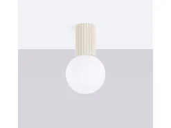Lámpara De Techo Halo Moderno De Aluminio/Vidrio - 1 Fuentes Luminosas - L.12 X A.21 Cm - Beige