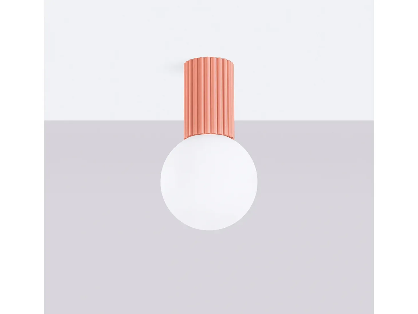 Lámpara De Techo Halo Moderno De Aluminio/Vidrio - 1 Fuentes Luminosas - L.12 X A.21 Cm - Durazno
