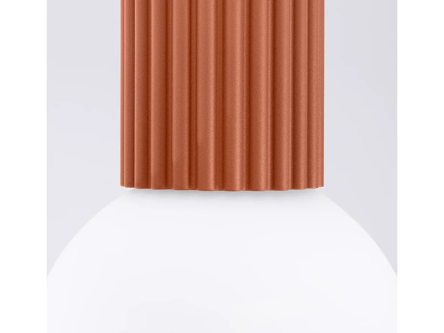 Lámpara De Techo Halo Moderno De Aluminio/Vidrio - 1 Fuentes Luminosas - L.12 X A.21 Cm - Ocre Rojo