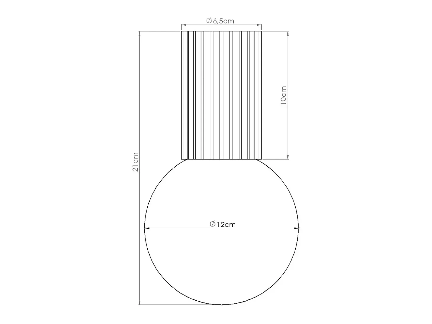 Lámpara De Techo Halo Moderno De Aluminio/Vidrio - 1 Fuentes Luminosas - L.12 X A.21 Cm - Ocre Rojo