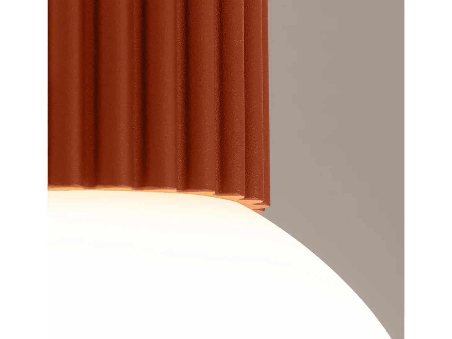 Lámpara De Techo Halo Moderno De Aluminio/Vidrio - 1 Fuentes Luminosas - L.12 X A.21 Cm - Ocre Rojo