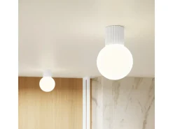 Lámpara De Techo Halo Moderno De Aluminio/Vidrio - 1 Fuentes Luminosas - L.12 X A.21 Cm - Blanco