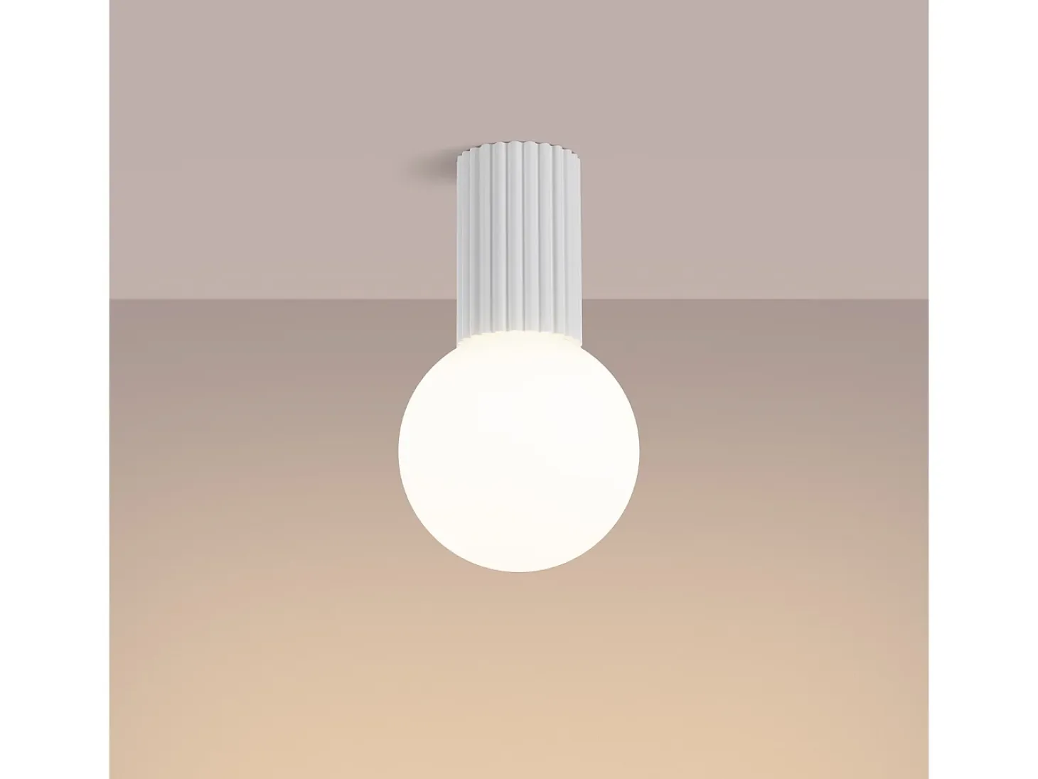 Lámpara De Techo Halo Moderno De Aluminio/Vidrio - 1 Fuentes Luminosas - L.12 X A.21 Cm - Blanco