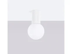 Lámpara De Techo Halo Moderno De Aluminio/Vidrio - 1 Fuentes Luminosas - L.12 X A.21 Cm - Blanco