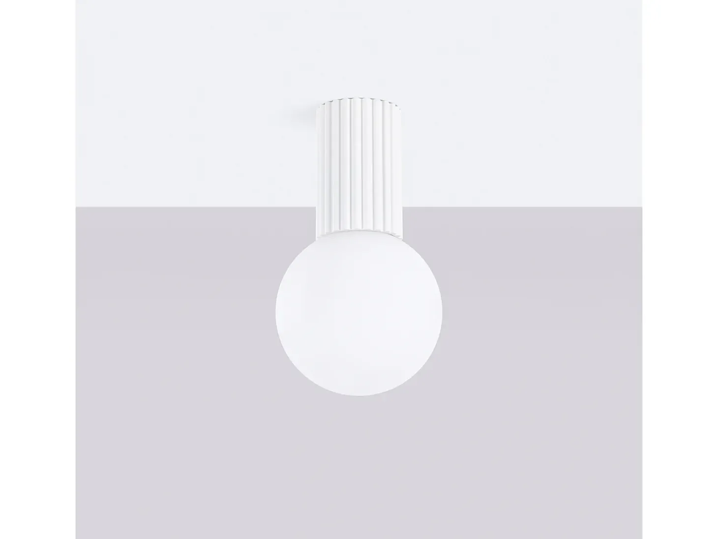 Lámpara De Techo Halo Moderno De Aluminio/Vidrio - 1 Fuentes Luminosas - L.12 X A.21 Cm - Blanco