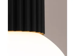 Lámpara De Techo Halo Moderno De Aluminio/Vidrio - 1 Fuentes Luminosas - L.12 X A.21 Cm - Negro
