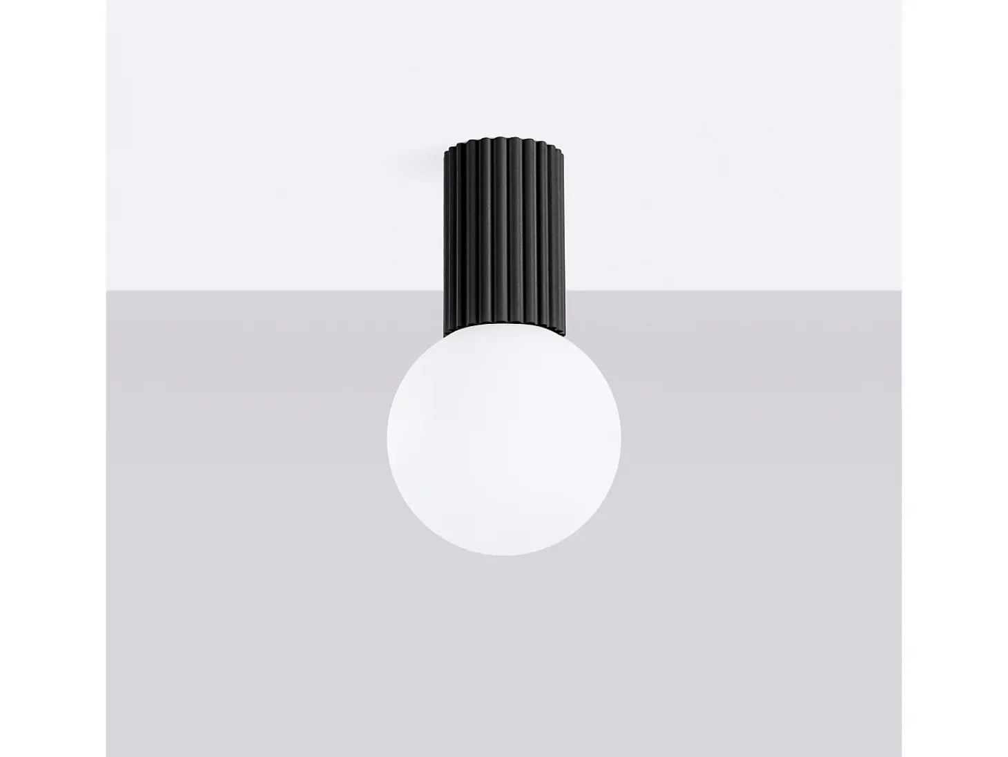 Lámpara De Techo Halo Moderno De Aluminio/Vidrio - 1 Fuentes Luminosas - L.12 X A.21 Cm - Negro