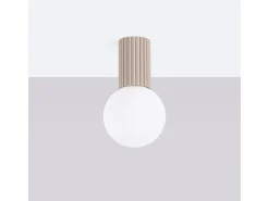 Lámpara De Techo Halo Moderno De Aluminio/Vidrio - 1 Fuentes Luminosas - L.12 X A.21 Cm - Gris Pardo