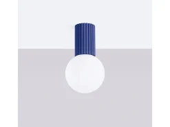 Lámpara De Techo Halo Moderno De Aluminio/Vidrio - 1 Fuentes Luminosas - L.12 X A.21 Cm - Ultramarino