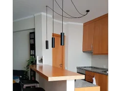 Lámpara de techo Hermione Lumit 50W altura regulable negro Ø6x20 cm