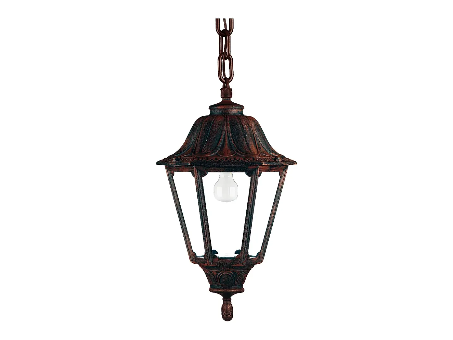 Lámpara de techo INDURA BIG 6 estilo clásico - Alt. 94 cm - E27 42W - resina - IP55 - negro