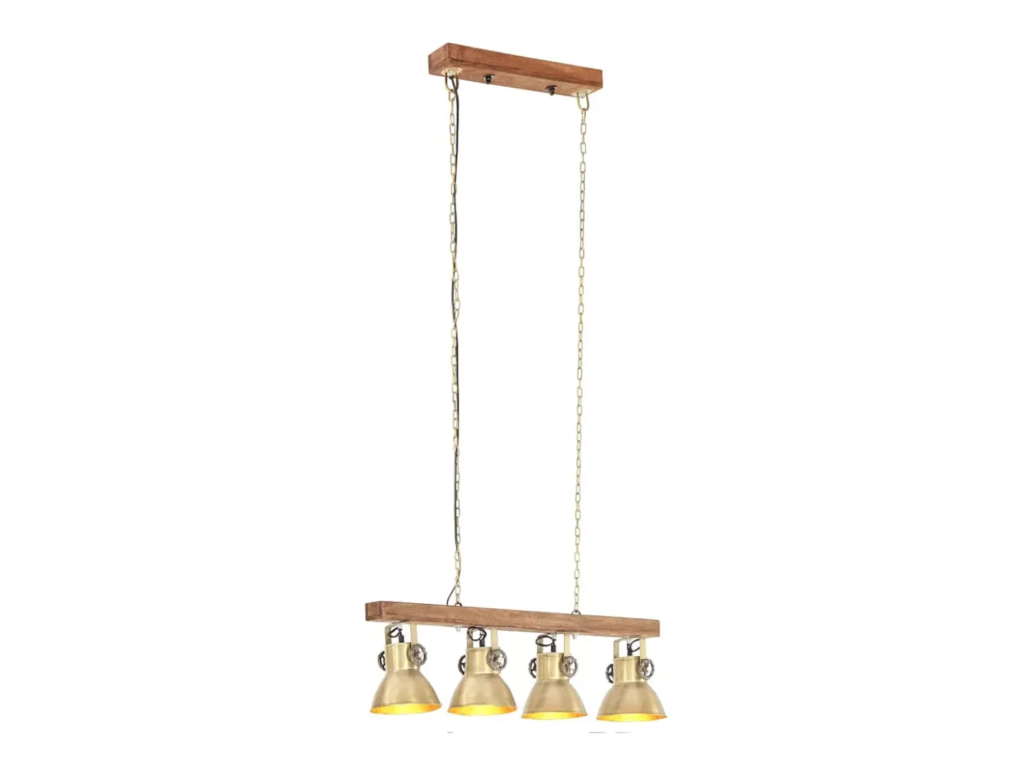 Lámpara de techo industrial madera de mango latón E27 ES222470