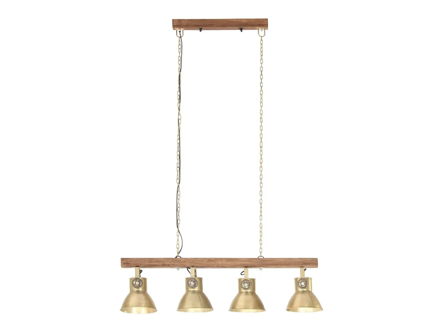Lámpara de techo industrial madera de mango latón E27 ES222470