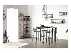 Lámpara de techo industrial de metal gris LOFT con 5 lámparas multinivel
