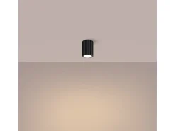 Lámpara De Techo Karbon Minimalista De Aluminio - 1 Fuentes Luminosas - L.6,5 X A.10 Cm - Negro