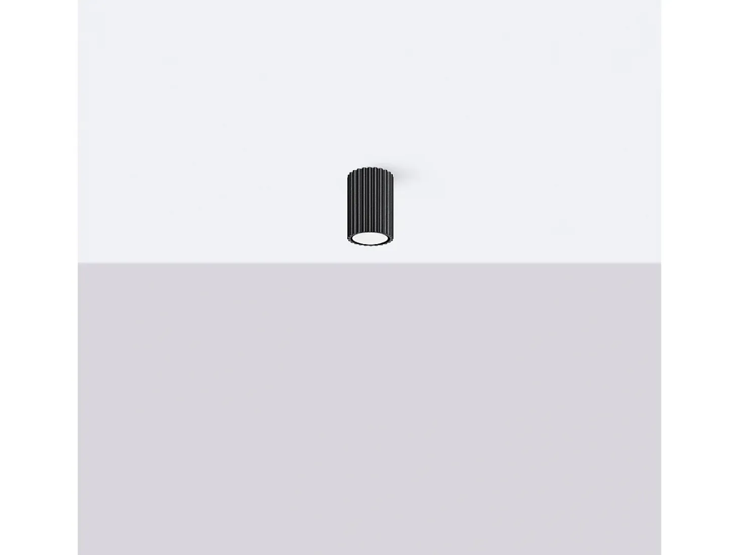Lámpara De Techo Karbon Minimalista De Aluminio - 1 Fuentes Luminosas - L.6,5 X A.10 Cm - Negro