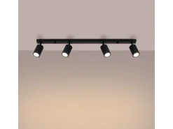 Lámpara De Techo Karbon Minimalista De Aluminio - 4 Fuentes Luminosas - L.81 X A.16,5 Cm - Negro