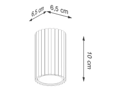 Lámpara De Techo Karbon Minimalista De Aluminio - 1 Fuentes Luminosas - L.6,5 X A.10 Cm - Beige