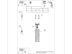 Lámpara De Techo Karbon Minimalista De Aluminio - 1 Fuentes Luminosas - L.6,5 X A.20 Cm - Negro
