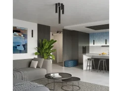 Lámpara De Techo Karbon Minimalista De Aluminio - 1 Fuentes Luminosas - L.6,5 X A.20 Cm - Negro