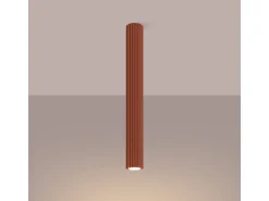 Lámpara De Techo Karbon Minimalista De Aluminio - 1 Fuentes Luminosas - L.6,5 X A.60 Cm - Ocre Rojo