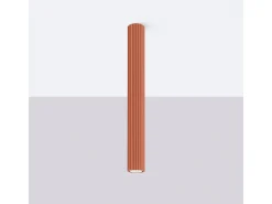 Lámpara De Techo Karbon Minimalista De Aluminio - 1 Fuentes Luminosas - L.6,5 X A.60 Cm - Ocre Rojo