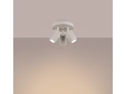 Lámpara De Techo Karbon Minimalista De Aluminio - 3 Fuentes Luminosas - L.19,5 X A.18 Cm - Beige