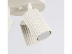 Lámpara De Techo Karbon Minimalista De Aluminio - 3 Fuentes Luminosas - L.19,5 X A.18 Cm - Beige