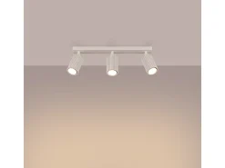 Lámpara De Techo Karbon Minimalista De Aluminio - 3 Fuentes Luminosas - L.45 X A.16,5 Cm - Beige