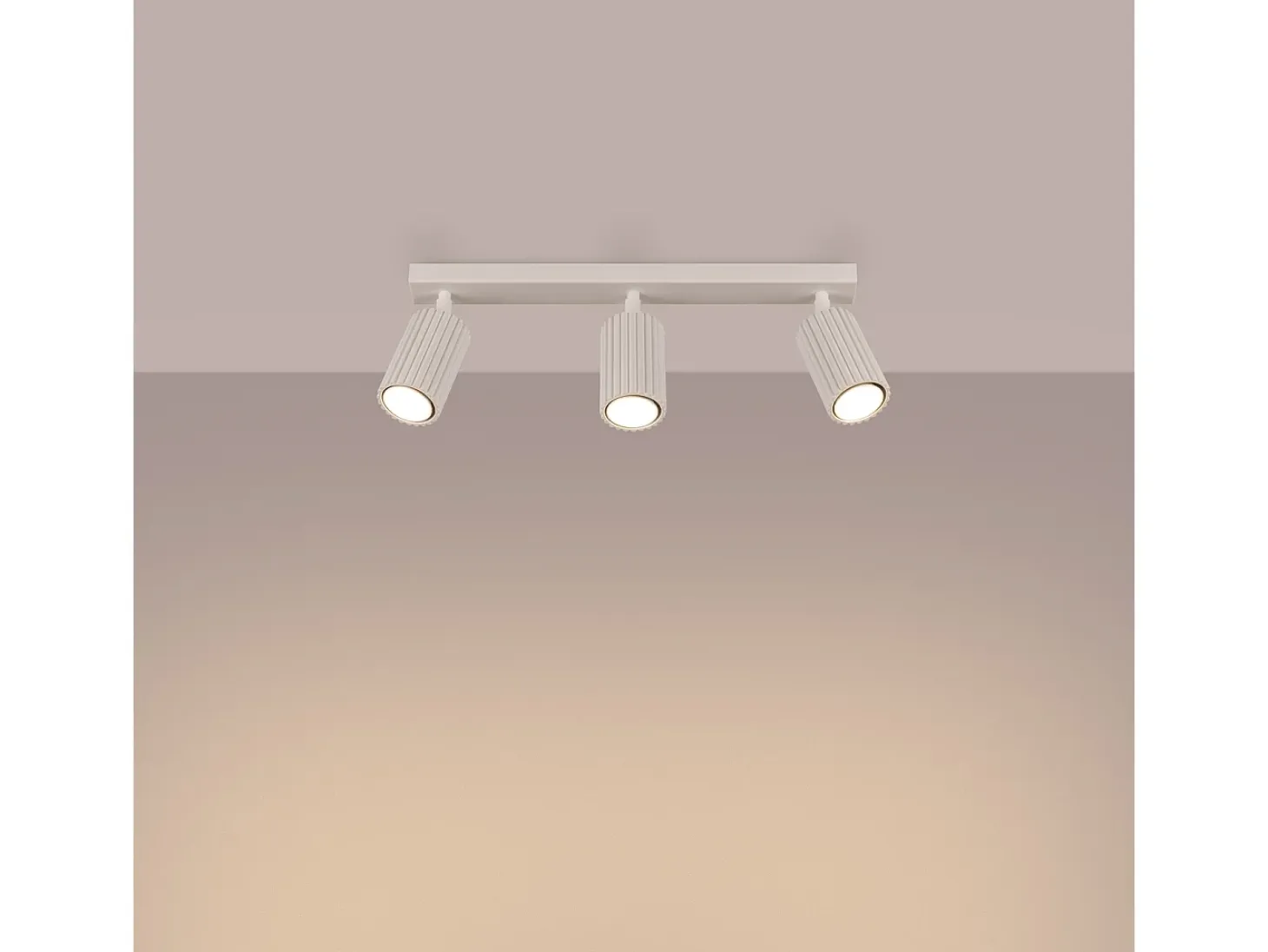 Lámpara De Techo Karbon Minimalista De Aluminio - 3 Fuentes Luminosas - L.45 X A.16,5 Cm - Beige
