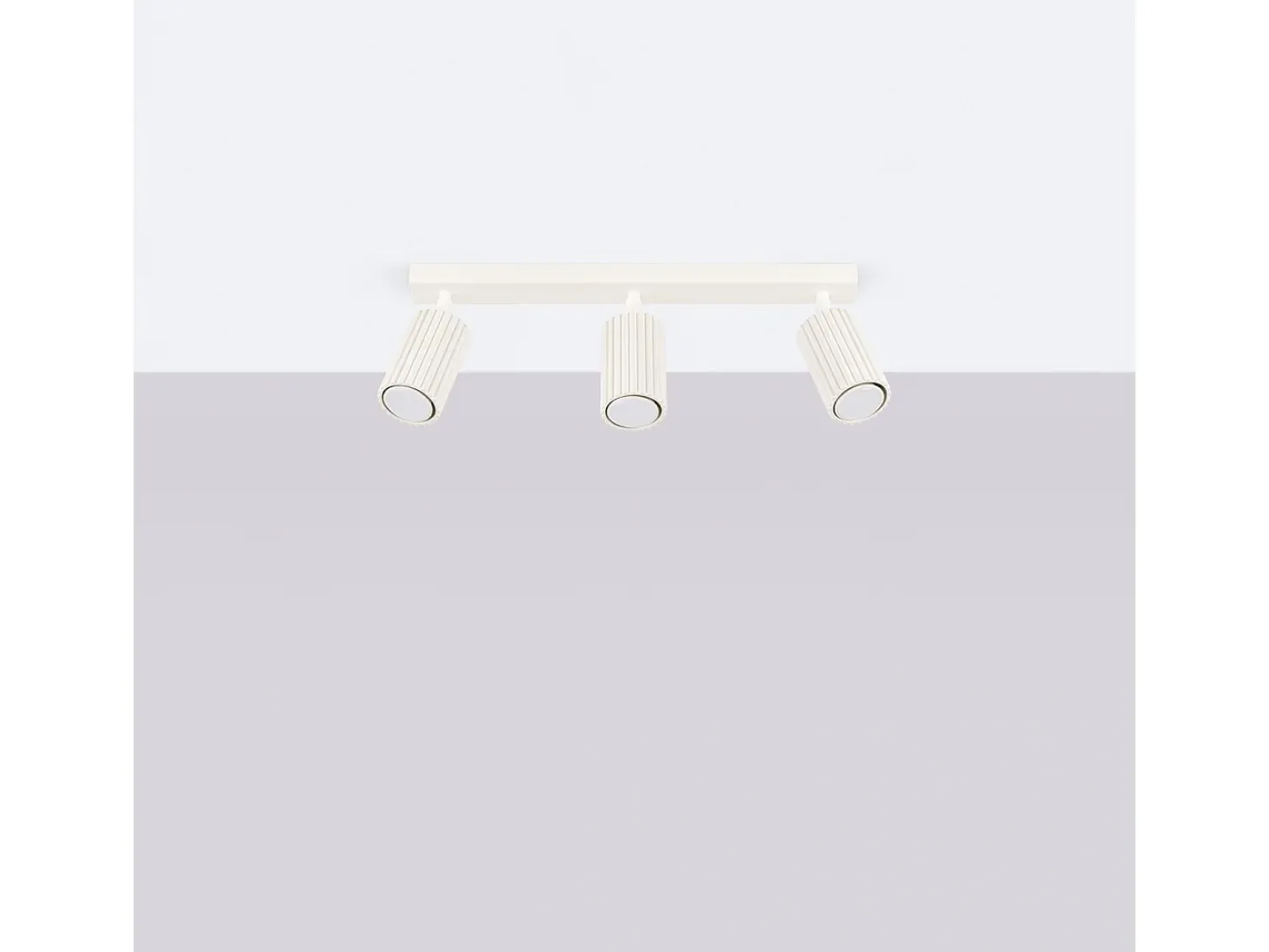 Lámpara De Techo Karbon Minimalista De Aluminio - 3 Fuentes Luminosas - L.45 X A.16,5 Cm - Beige