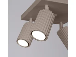 Lámpara De Techo Karbon Minimalista De Aluminio - 4 Fuentes Luminosas - L.25 X A.16,5 Cm - Gris Pardo