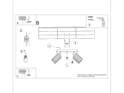 Lámpara De Techo Karbon Minimalista De Aluminio - 4 Fuentes Luminosas - L.25 X A.16,5 Cm - Gris Pardo