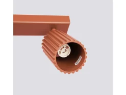 Lámpara De Techo Karbon Minimalista De Aluminio - 4 Fuentes Luminosas - L.81 X A.16,5 Cm - Ocre Rojo