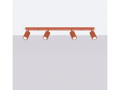 Lámpara De Techo Karbon Minimalista De Aluminio - 4 Fuentes Luminosas - L.81 X A.16,5 Cm - Ocre Rojo