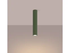 Lámpara De Techo Karbon Minimalista De Aluminio - 1 Fuentes Luminosas - L.6,5 X A.40 Cm - Verde Oliva
