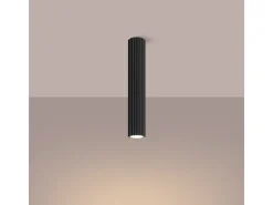 Lámpara De Techo Karbon Minimalista De Aluminio - 1 Fuentes Luminosas - L.6,5 X A.40 Cm - Negro